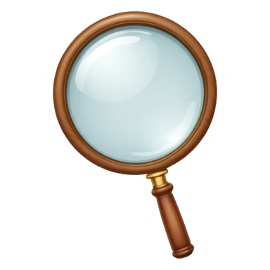 A classic magnifying glass with a wooden handle sticker