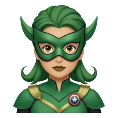 woman with mask and green Hydra Marvel uniform sticker