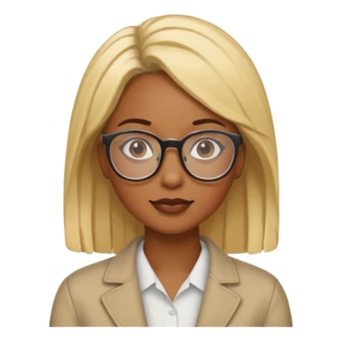 Blonde black woman wearing glasses sticker