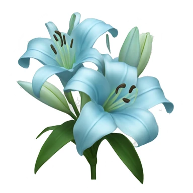 baby Blue bouquet Lily flowers sticker