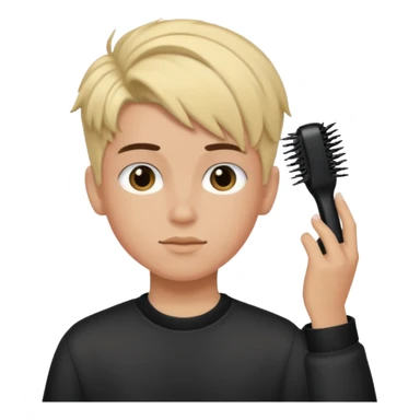 Nonbinary boy styling hair sticker