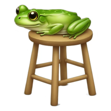Frog with a stool sticker