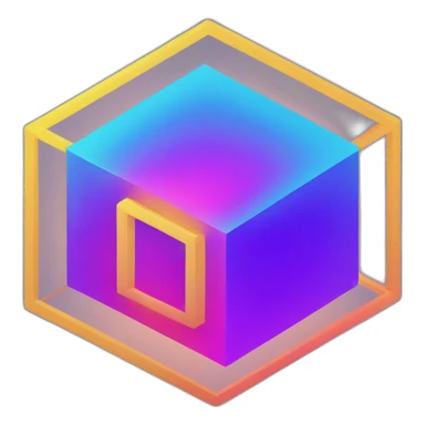 4d tesseract gradient logo hd sticker