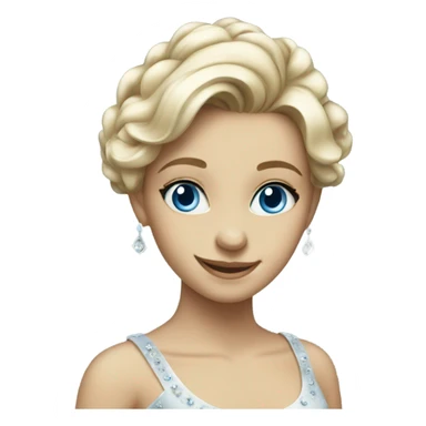 smiling girl in elegant dress she has blue eyes sticker