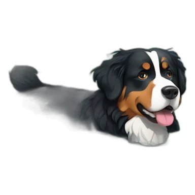 Bernese mountain dog swimming in a lake sticker