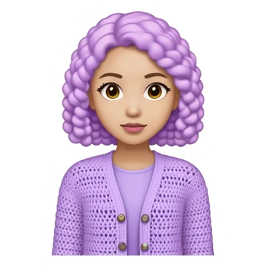 pastel purple women's crocheted cardigan sticker