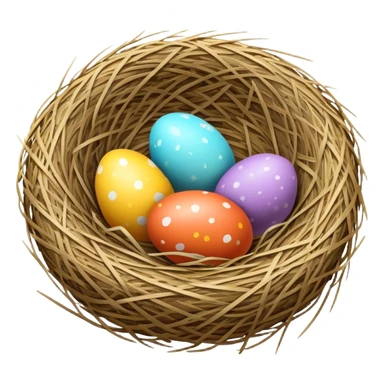 easter eggs in a nest sticker