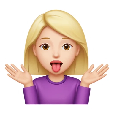 Tongue out emoji with hands on the side sticker