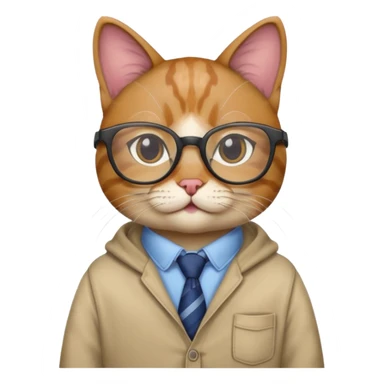 cat with clothes and wearing glasses sticker