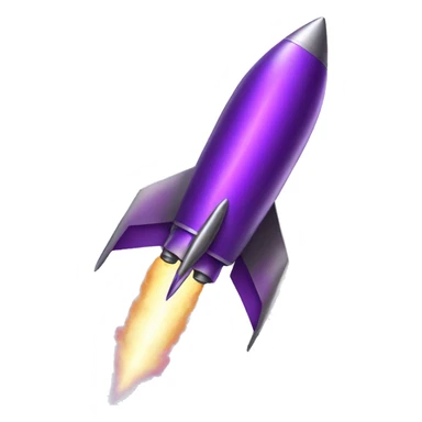 purple metallic rocket sticker