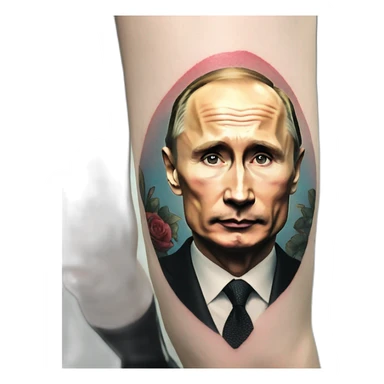 Vladimir Putin in a tattoo sticker