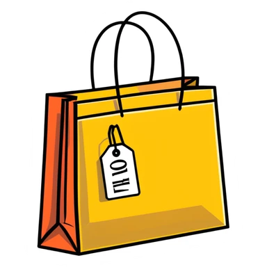 shopping bags with sale tag sticker