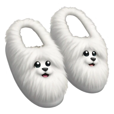 Fluffy white slippers  sticker