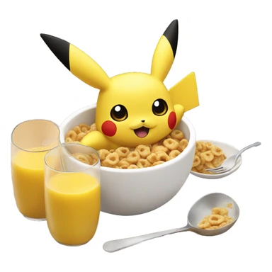 pikachu serves cereal for breakfast  sticker