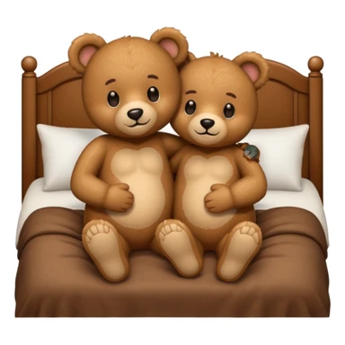 Teddy bear couple in the bed hug  sticker