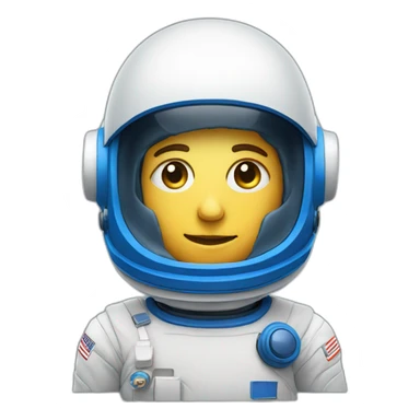 Astronaut head with blue helmet and open visor sticker