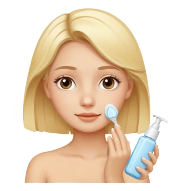 Una chica rubia haciendo skincere sticker