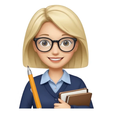 A true woman who is interested in dermatology, wearing glasses and holding notebooks and pens sticker