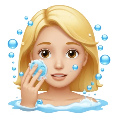 a female washing  her face sticker