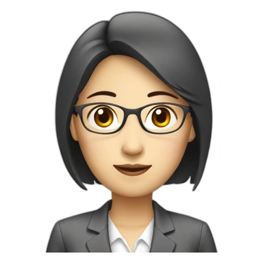 lady office worker asian sticker