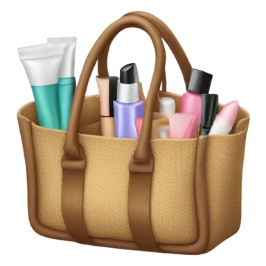 bag with cosmetics sticking out sticker