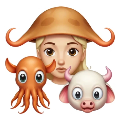 👁️+🦑+🐮 sticker