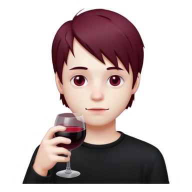 Bebendo vinho emo adolescente masculino sticker