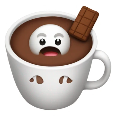 cocoa with marshmallow in cozy cup sticker