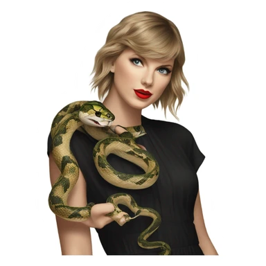 Taylor Swift with a snake in reputation album sticker