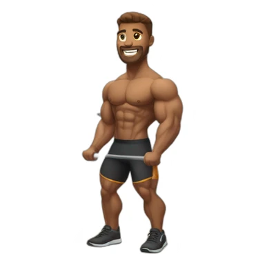 a muscular man in the gym sticker
