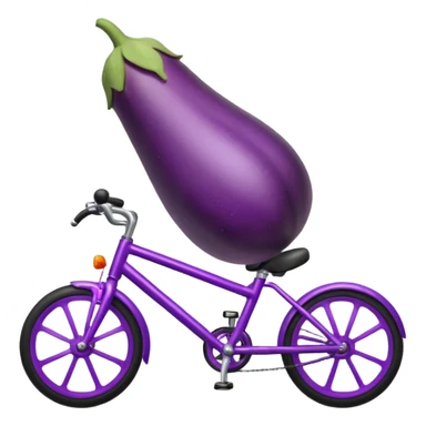 Eggplant riding bike sticker