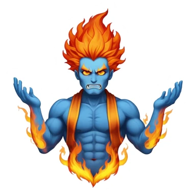 Hades blue god with flaming hair sticker