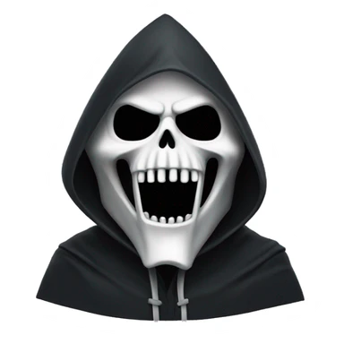Grim reaper with high triangles hood wearing mask point finger sticker