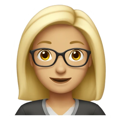 Teacher woman happy blond mid length hair sticker