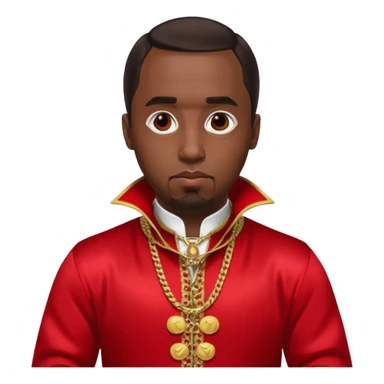 P.Diddy with dark brown hair, red outfit sticker