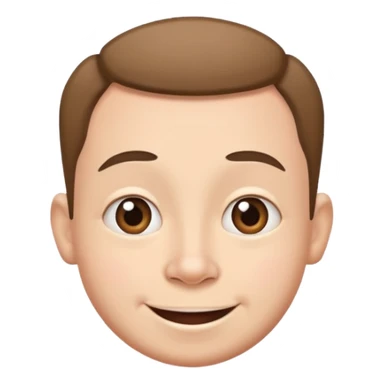 Funny caricature style cartoon, big head small body, happy face sticker