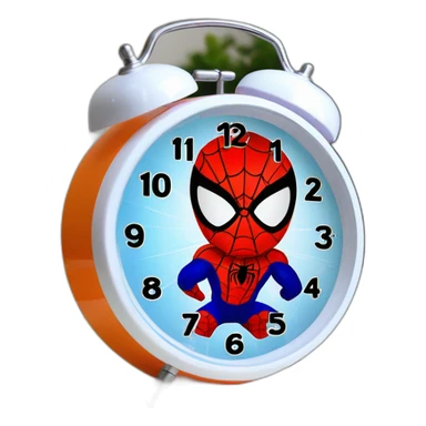 Funny spiderman modern alarm clock for kids sticker