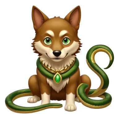 loki god of mischief as a dog. he as snakes.  dynamic pose sticker