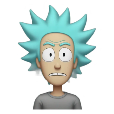Rick Sanchez hair from behind hair loss hole sticker