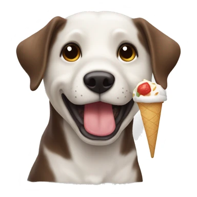 Un perro comiendo helado sticker
