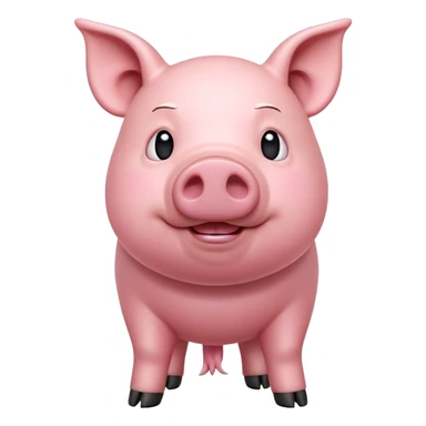 cinematic-[realistic pig]-realistic-full-body-standing-emoji,-tail-flicking-lazily,-head-tilted-dramatically,-sleek-[pink]-skin,-simplified-yet-realistic-focused-features,-highly-detailed,-glowing-with-an-almost-sarcastic-glow sticker
