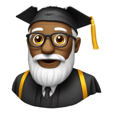 old professor with graduation cap sticker
