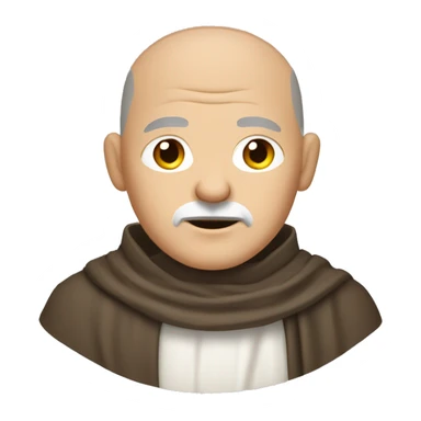 white middle age male grizzled human frier monk with buzz cut square jaw sticker