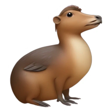 Canard sur le dos d’un capibara  sticker