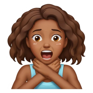 Black Girl with hands crossed choking herself screaming laughing crying sticker