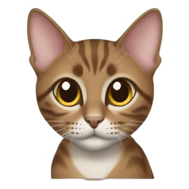 Brown oriental shortair female cat sticker