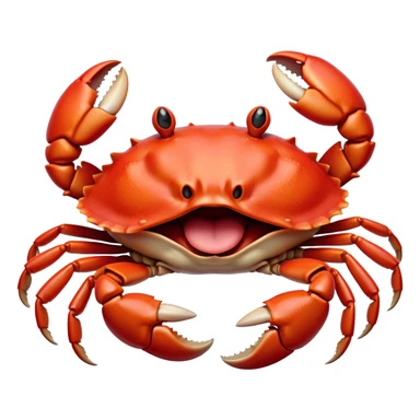 Cinematic Realistic Cute Yawning Crab Portrait Emoji, Head tilted slightly with a dramatic, wide-open yawn, showcasing a soft, textured red shell with a charming, naturally formed face and drooping features, rendered with realistic detail and warm, sandy light, high shine, relaxed yet expressive, styled with a dash of coastal charm, soft glowing outline, capturing the essence of a sleepy yet affectionate crab that appears ready to stretch out on the shore for a peaceful nap! sticker