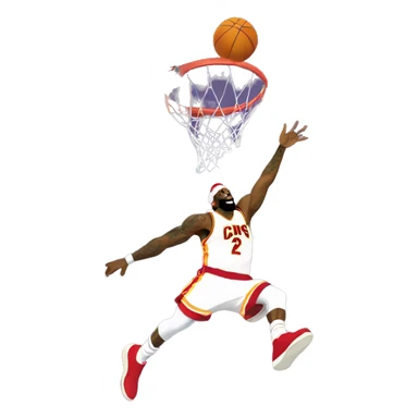 Lebron james dunking on santa sticker