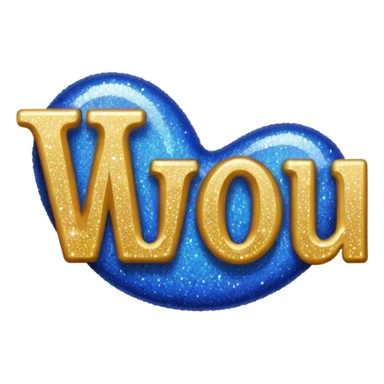 The word wonderful with glitter sticker