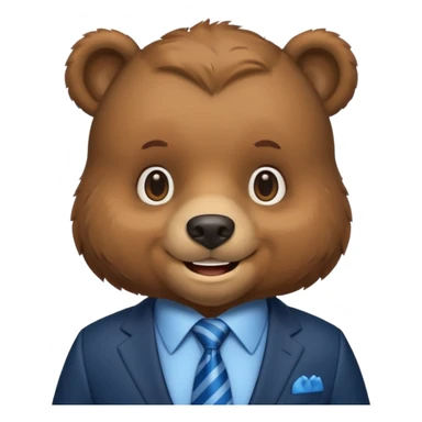 bear with suit and blue tie sticker
